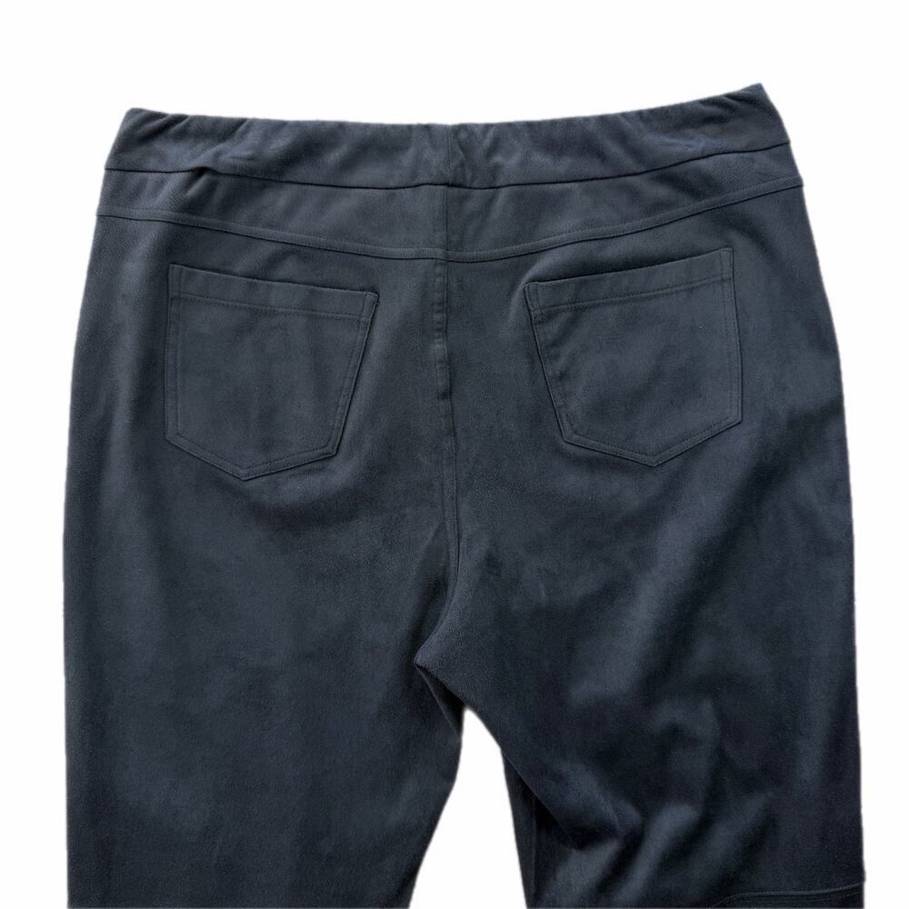 Soft Surroundings Black Faux Suede Pull On Flare Boho Retro Soft Comfort Pants - Picture 4 of 7